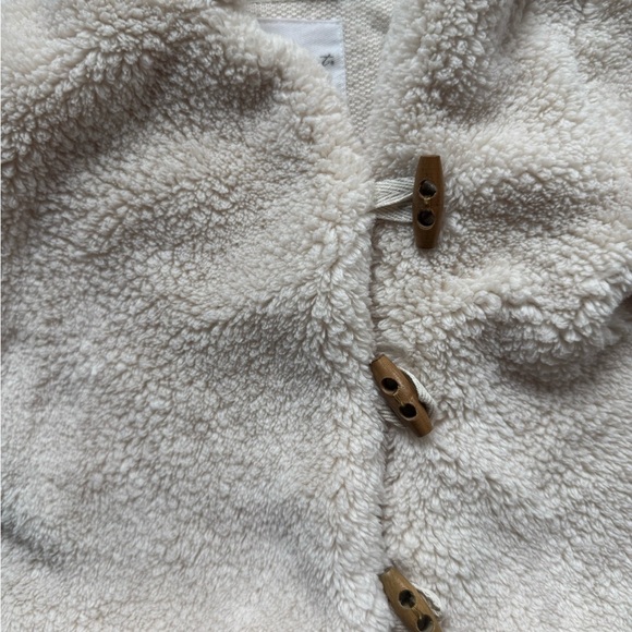 Cozy baby Cream Knit Hoodie Ivory sherpa Jacket Cardigan – Size 9 Months - Picture 8 of 9